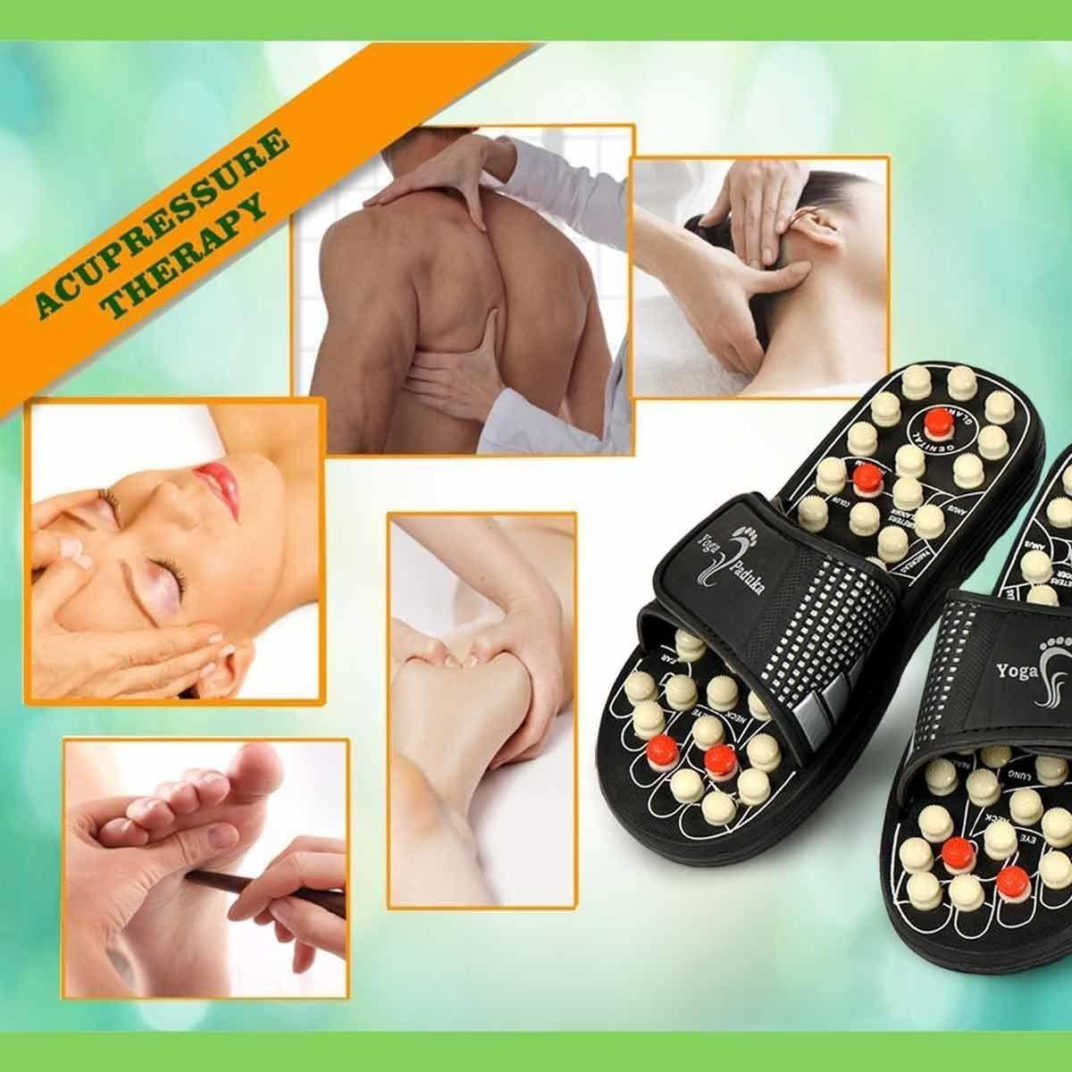 Acupressure and Magnetic Therapy Paduka Slippers - Full Body Blood Circulation For Men and Women