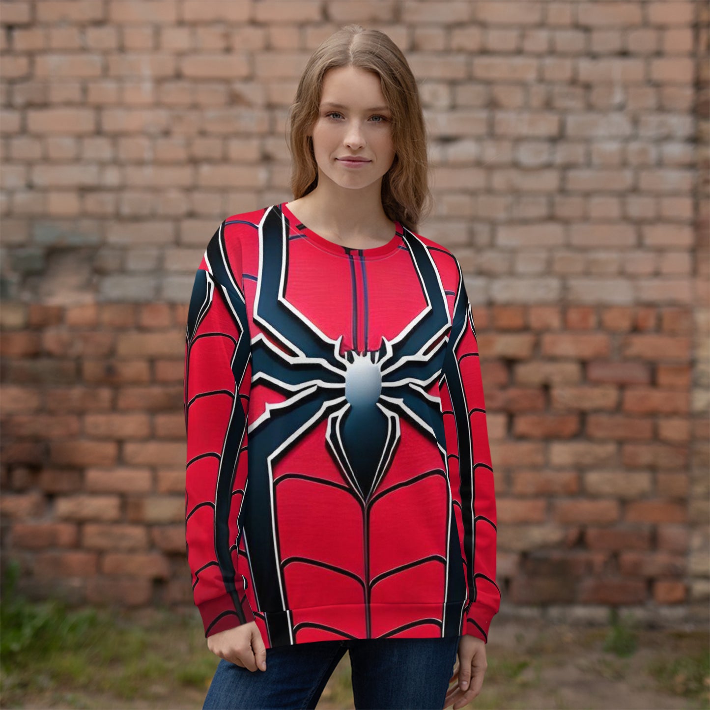 All-Over Printed Unisex Spiderman Sweatshirt – Style Meets Comfort